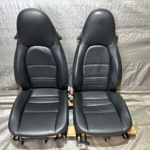 1998-2004 Porsche 986 Boxster 2-Way Power Seats / Black Leather / Pair / BX070
