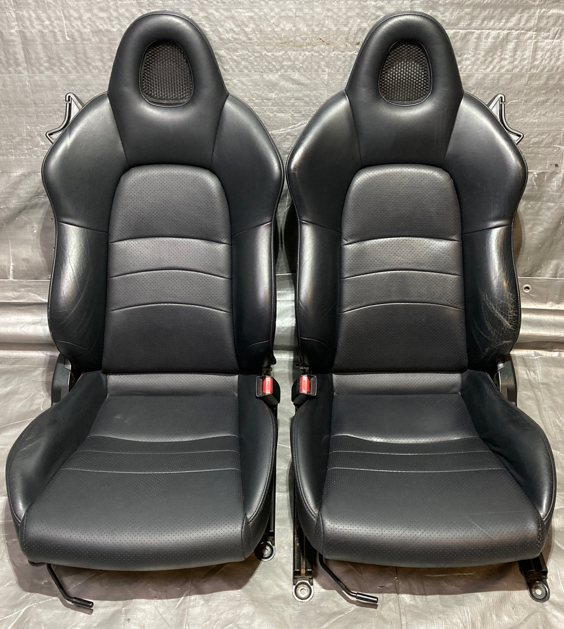 2000-2005 Honda S2000 OEM Black Leather Seats / Pair / HS007
