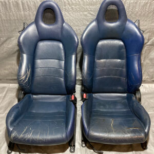 2000-2005 Honda S2000 OEM Blue Leather Seats / Pair *DAMAGE* / HS005