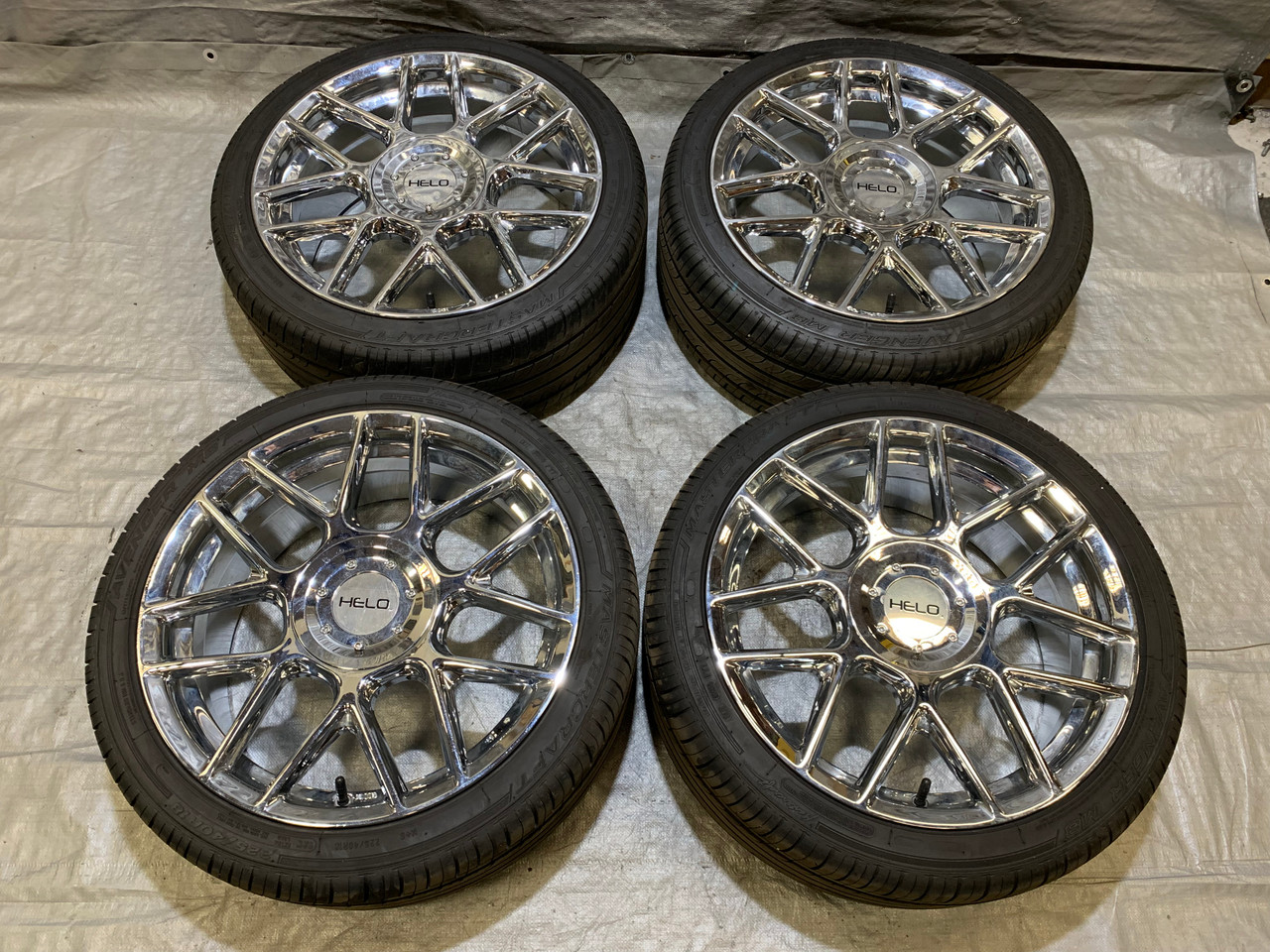 2000-2006 Audi TT 18x8" HELO HE912 Chrome Wheels Rims w/ Tires / Set of 4 / T1017