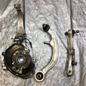 2003-2008 Nissan 350Z Passenger Front Knee / Spindle / Control Arm Set / 92K 5Z018
