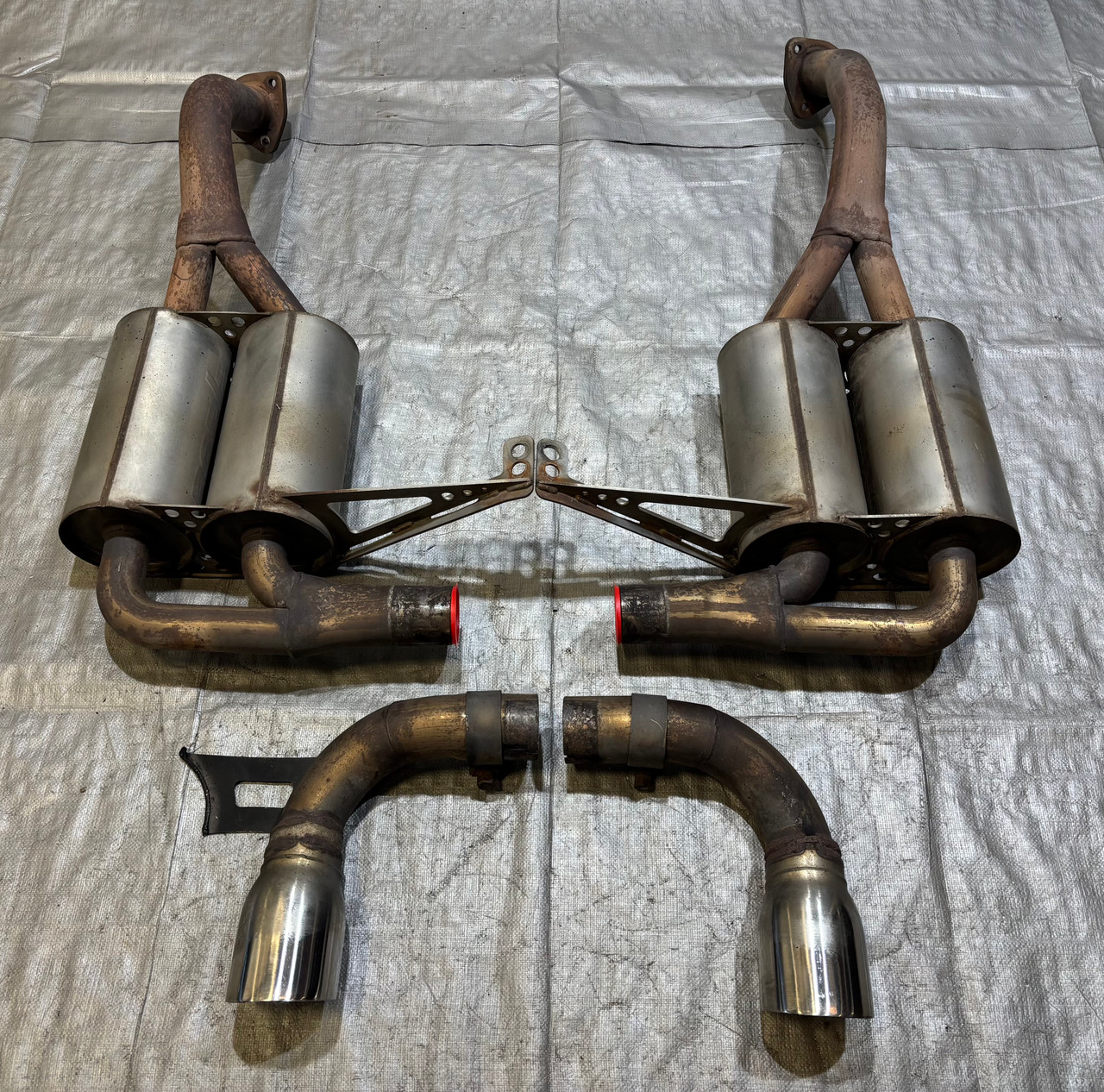 2005-2008 Porsche 987 Boxster S Cayman S Borla S-Type Exhaust Muffler w/ Tips / *DAMAGE* / BC033