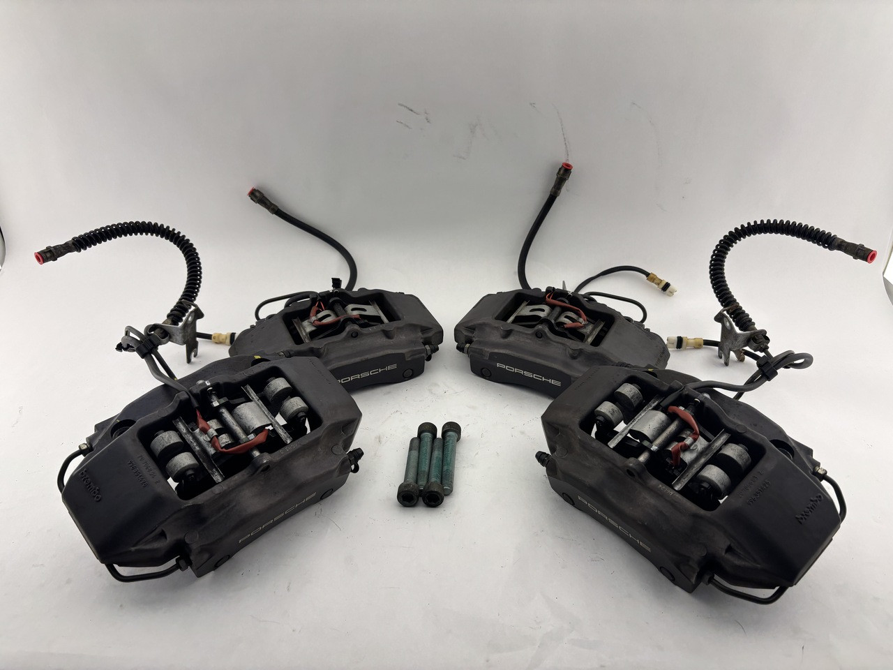 2005-2008 Porsche 997 911 Carrera OEM Brembo Brake Calipers / Set of 4 / Black / 104K P7009