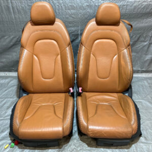 2008-2015 Audi TT Convertible Front Sports Seats / Pair / Chennai Brown Leather / Baseball Stitch / T2011