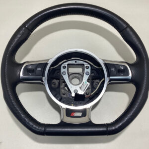 2008-2015 Audi TT S-Line Perforated Black Leather Steering Wheel / S-Tronic / OEM / T2012