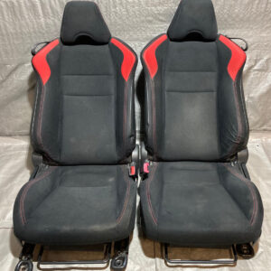 2013-2016 Scion FRS / Subaru BRZ Front Seats / Black Cloth w/ Red Inserts / Pair / FB043