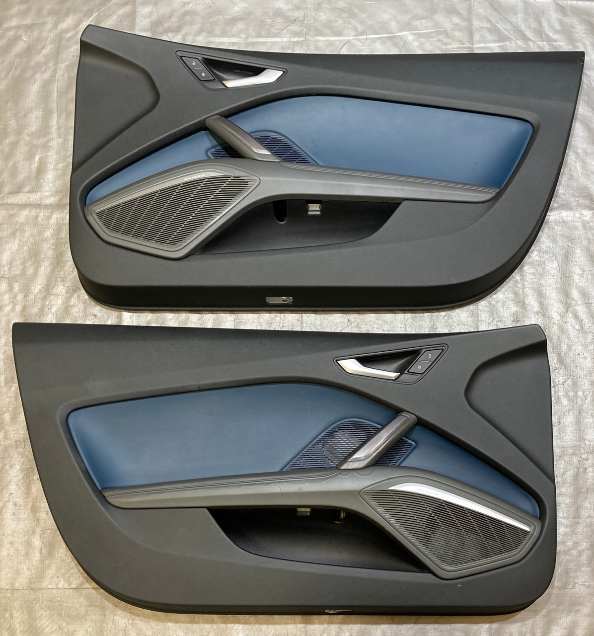 2016-2018 Audi TT Quattro Admiral Blue Nappa Leather Interior Door Panels / Pair / T3003