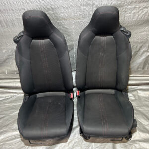 2016-2023 Mazda Mx5 Miata Club Black Cloth Seats w/ Red Stitching / Pair / ND052