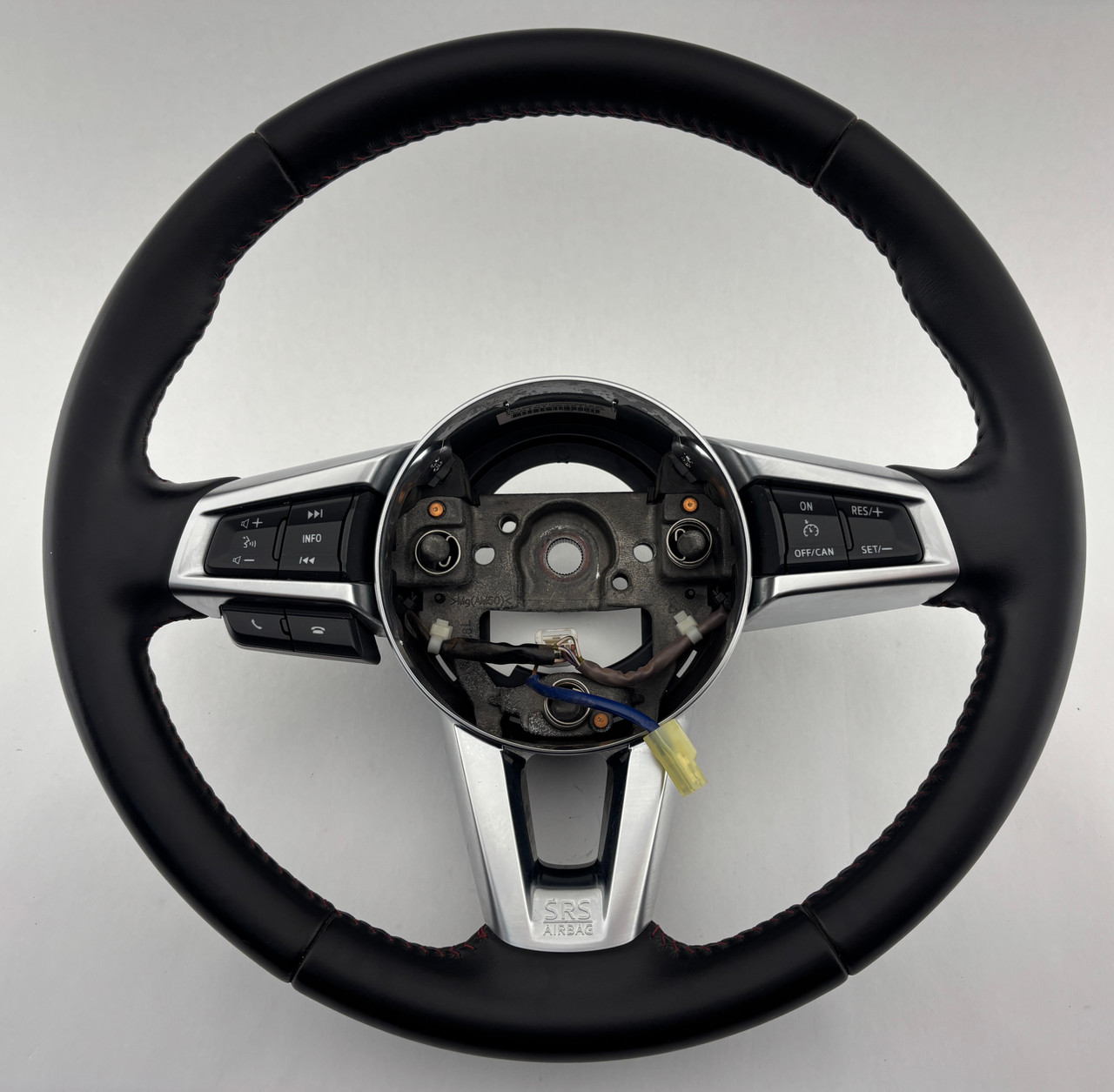 2016-2024 Mazda Mx5 Miata OEM Black Leather Steering Wheel w/ Red Stitching / Manual / ND052