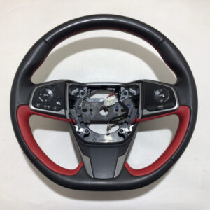 2017-2019 FK8 Honda Civic Type R Black / Red Leather Steering Wheel w/ Controls / TR103