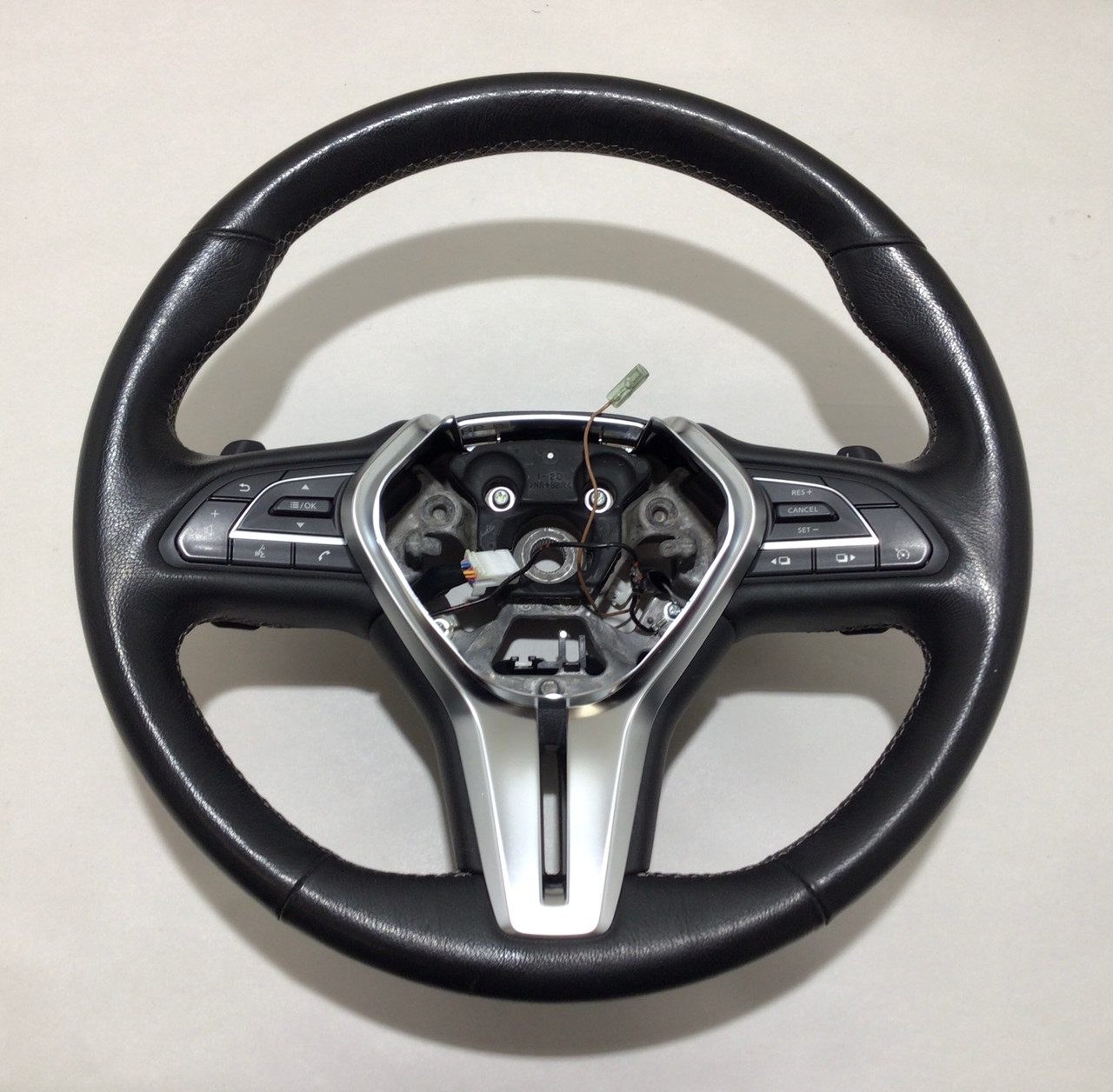 2017-2020 Infiniti Q60 Black Leather Steering Wheel w/ Paddle Shifters / IQ603