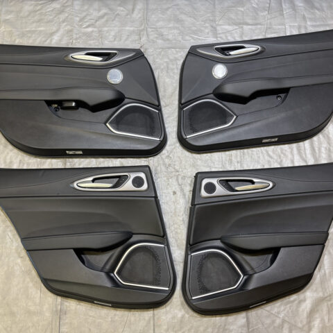 2017-2021 Alfa Romeo Giulia Interior Door Panels / Set of 4 / Black Leather / AG006