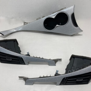 2017-2022 Infiniti Q60 Interior Dashboard Console Trim Set / Silver Optic Fiber / IQ604