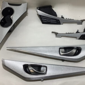2017-2022 Infiniti Q60 Interior Dashboard Trim Set / Silver Optic Fiber / IQ603