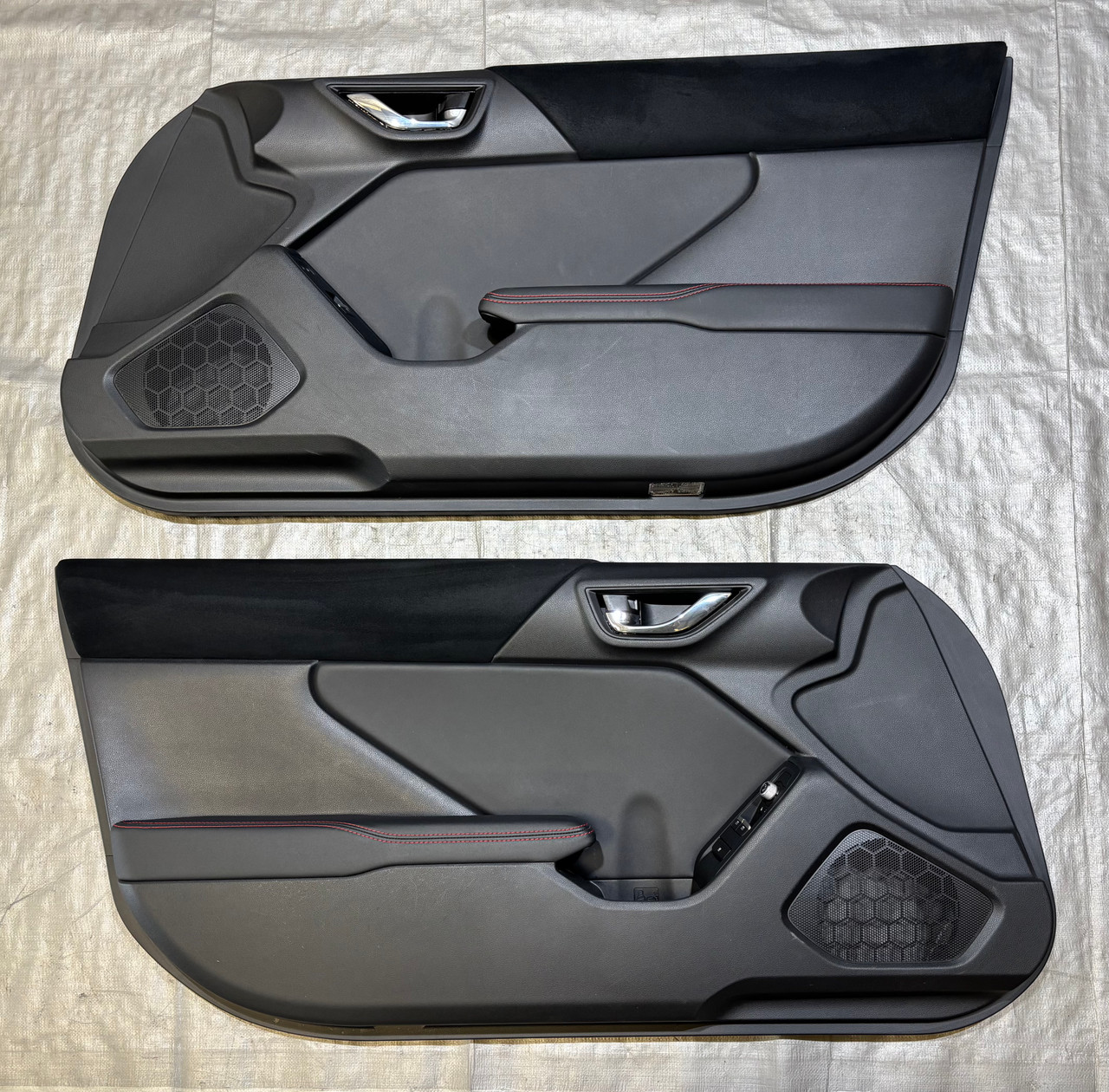 2022-2023 Subaru BRZ Limited Interior Door Panels / Black Leather / Red Stitching / FB209