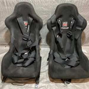 Pair of Buddy Club P1 Racing Bucket Seats w/ Renegade Willans 6pt Harnesses / Pair / USED / HS004